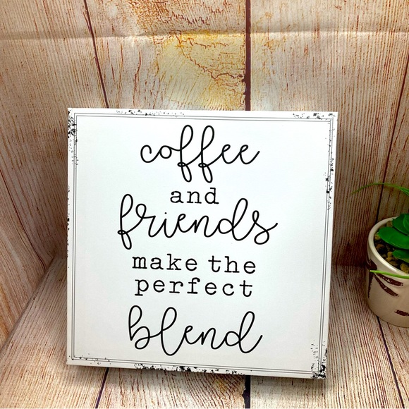 unbranded Other - Coffee & Friends Modern Kitchen Vinyl Decal Black & White Plaid Wall Hanging